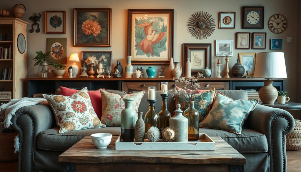 Accessorizing living room with thrift store decor ideas and DIY home accessories