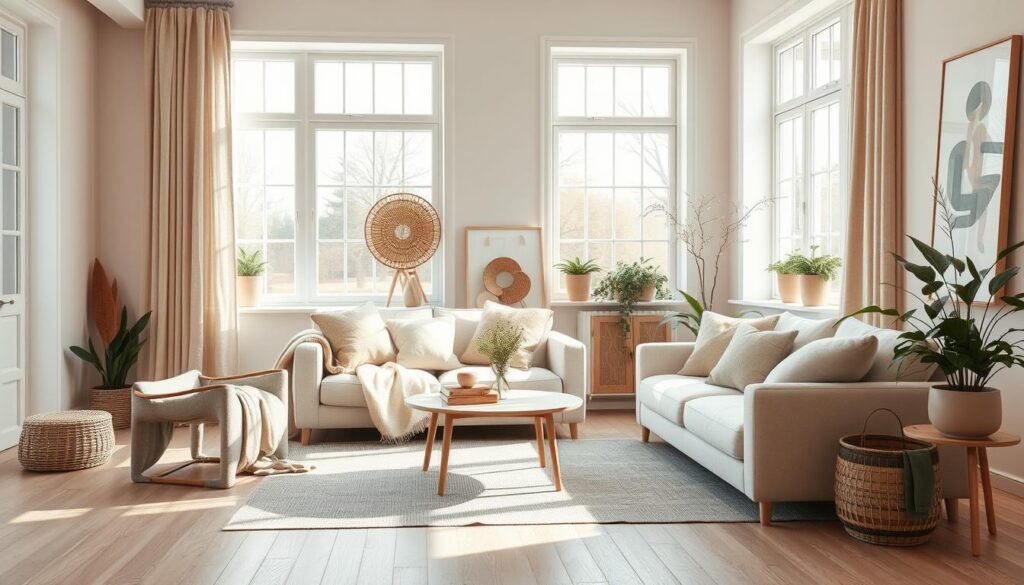 Scandinavian color palette showcasing neutral tones and soft hues