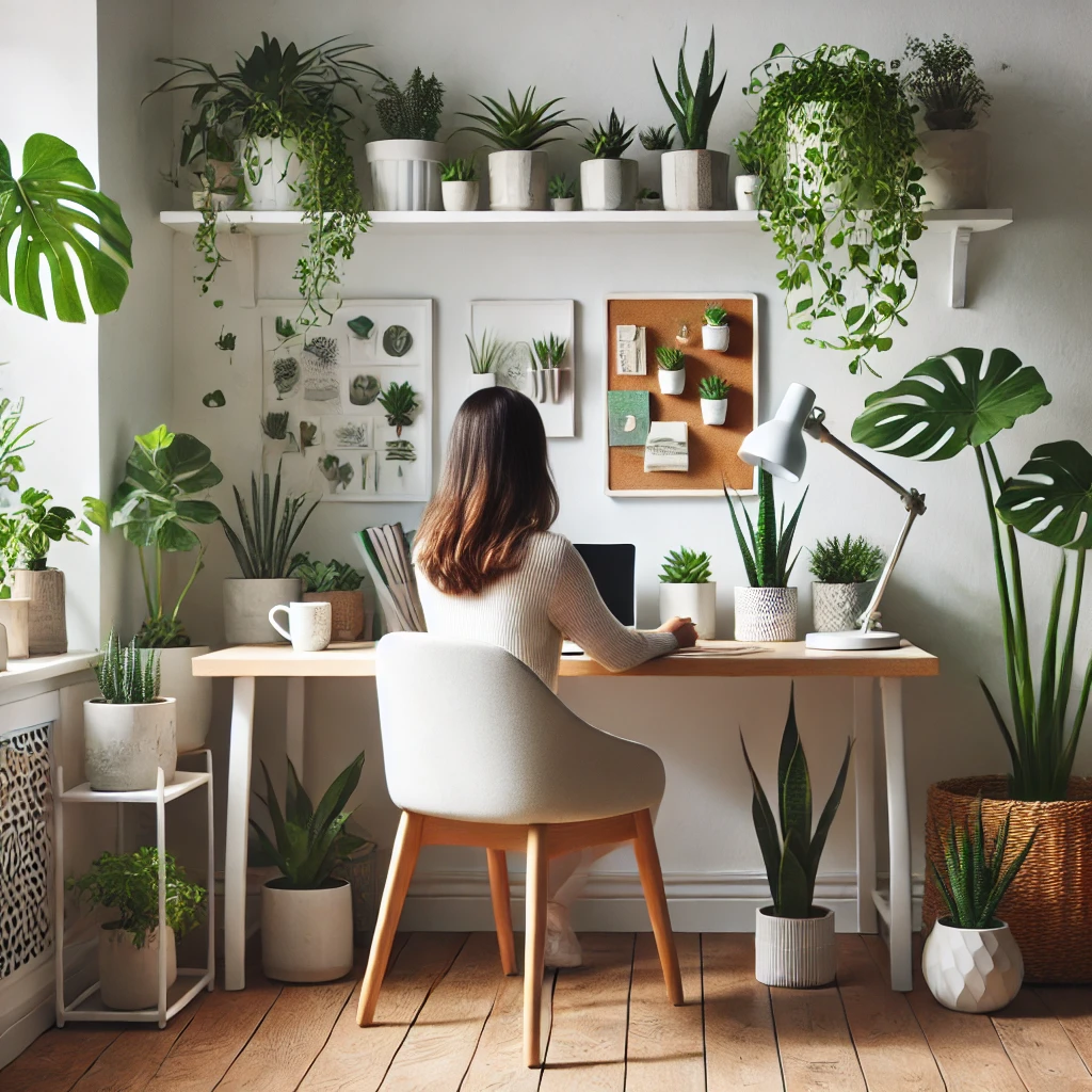 plant lover home office