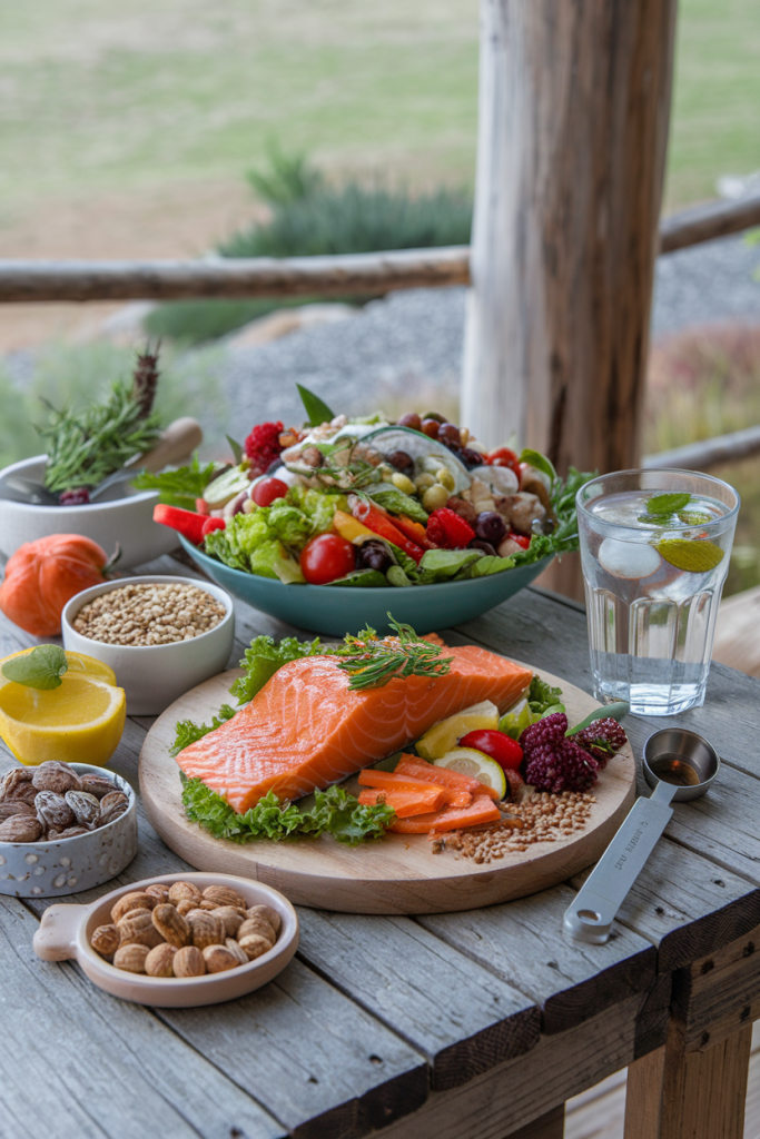 Grilled chicken, tofu, and quinoa, illustrating protein sources essential for muscle health in older women.