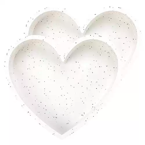 Silicone Heart Shaped Cake Pans 10 Inch Large Heart Cake Pan for Valentine's Day Nonstick Silicone Heart Molds for Baking (2 Pcs Set, Cream)